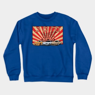 JDM Drift Cars with Torii Gate Graphic Crewneck Sweatshirt